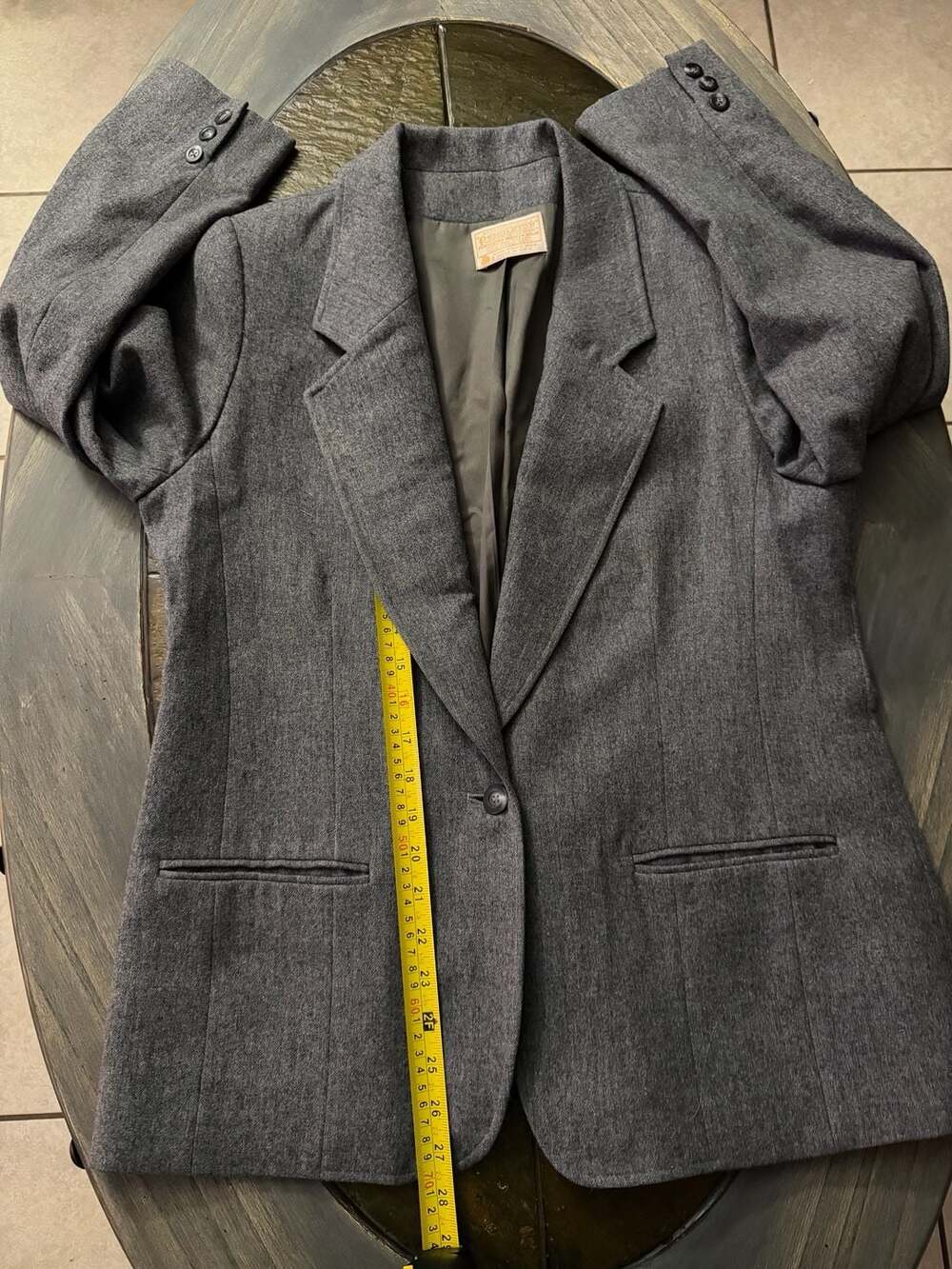 Pendleton 100% Virgin Wool Gray Tweed Blazer Jacket